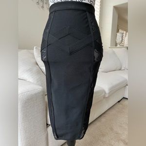 Superdown Black Midi Skirt Size S